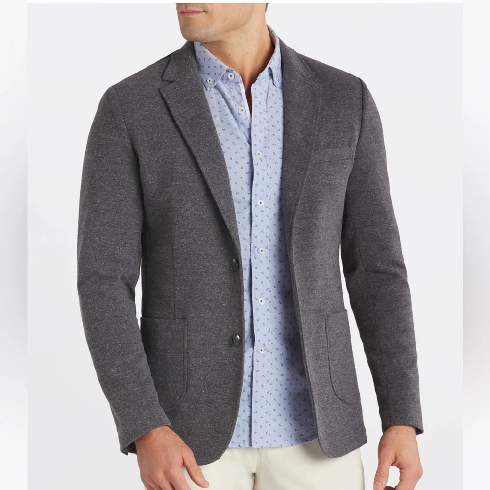 NWT Stitch Fix ArteFact Heathered Knit Blazer Stretchy Gray 3XL Long Preppy